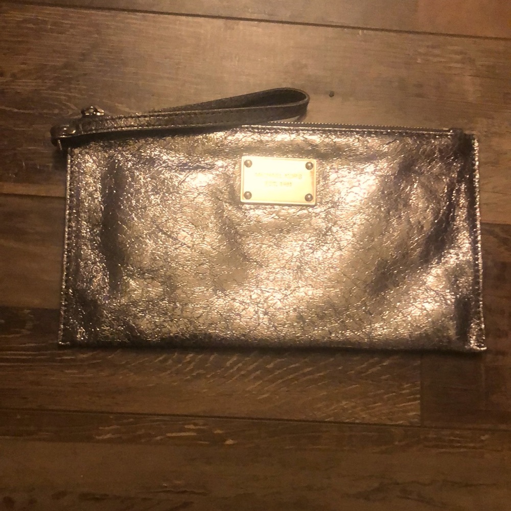 Silver Michael Kors wristlet